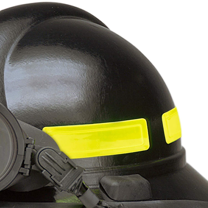 SmartSign Yellow Retro Reflective Hard Hat Stickers - 1" x 4", Pack of 16, Durable Helmet Stickers for Construction & Safety, High Visibility Helmet Strips, Fire Helmet Decals, Strong Adhesive