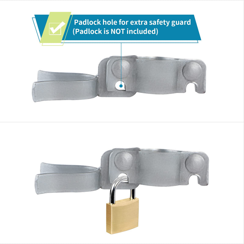 Skelang Chain Link Gate Latch, Chain Link Fence Lock 1-3/8" x 1-5/8", Galvanized Fence Fork Latch for Fence Gate, Kennel and Run (Pack of 2) 1-3/8" x 1-5/8", Pack of 2