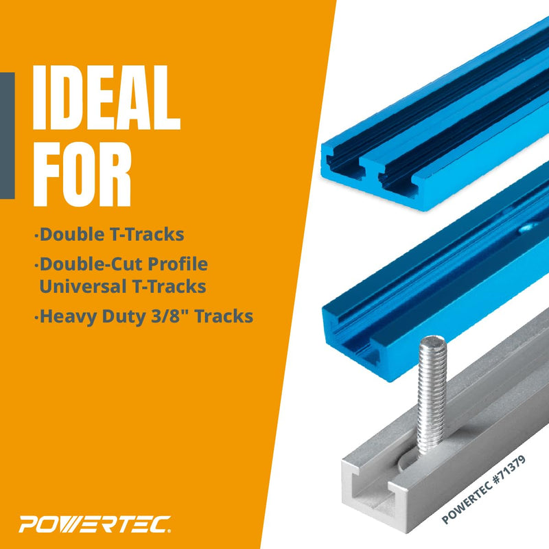 [Australia - AusPower] - POWERTEC 71168V T-Track Hold Down Clamp, 5-1/2" L x 1-1/8" W, 2 Pack, T Track Clamps for Woodworking 