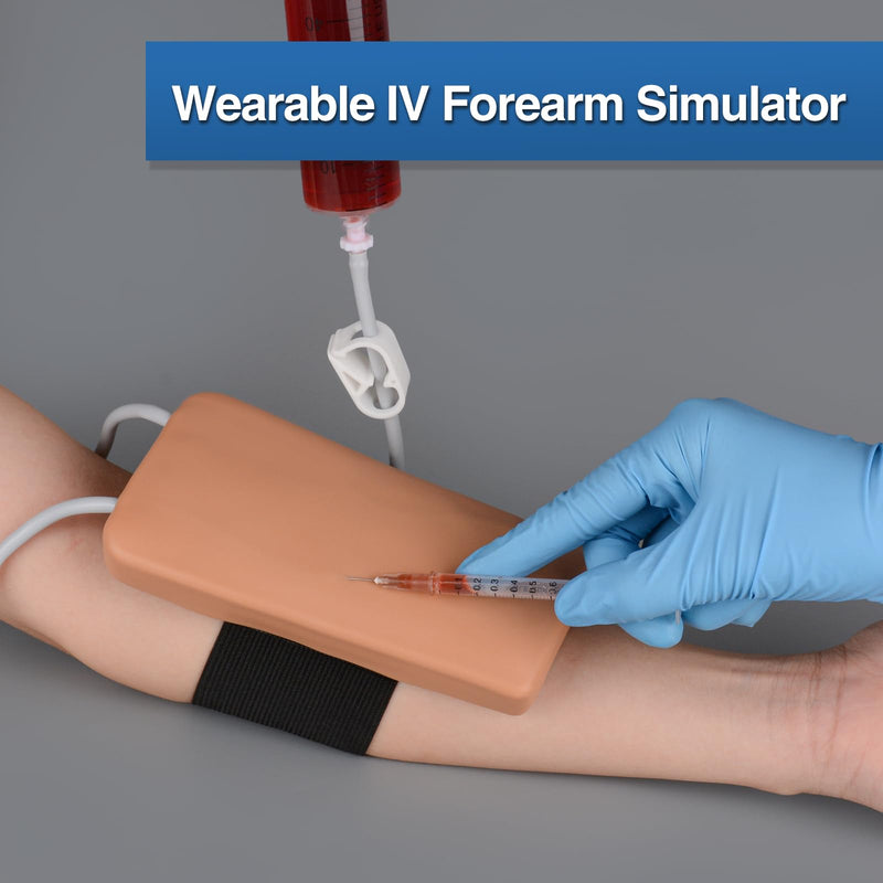[Australia - AusPower] - Phlebotomy and Venipuncture Practice Kit, Wearable IV Practice Kit, IV Start Kit for Injection Training, Nursing School Essentials, Brown 