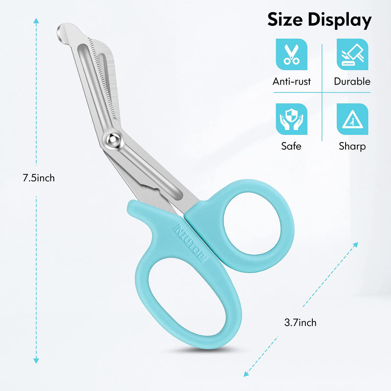 [Australia - AusPower] - Trauma Shears, Medical Scissors 3-Pack, Premium Bandage Scissors for Nurses, 7.5" Nursing Scissors, Surgical Scissors, Nurse Scissors, Emergency First Aid Scissors (Pastel Blue, Pink, Lilac) Pastel Blue, Pink, Lilac 