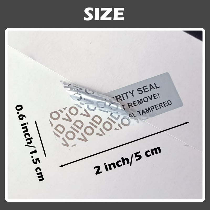 200pcs Security Warranty Void qrcode Stickers with Serial Number Tamper Proof Evident Sealing Label for Package(2x0.6 inches,Matte Silver) Silver3