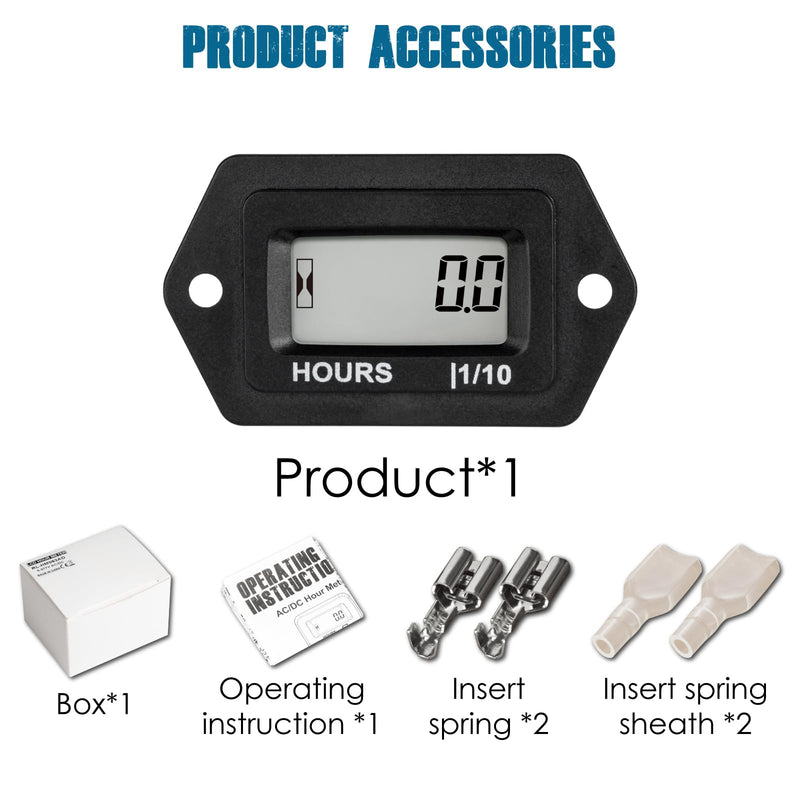[Australia - AusPower] - Runleader Digital Hours Counter,AC/DC 5V to 277V for Garden Tractor Generator Scooter Club Car Forklift Leaf Trimmer etc. 
