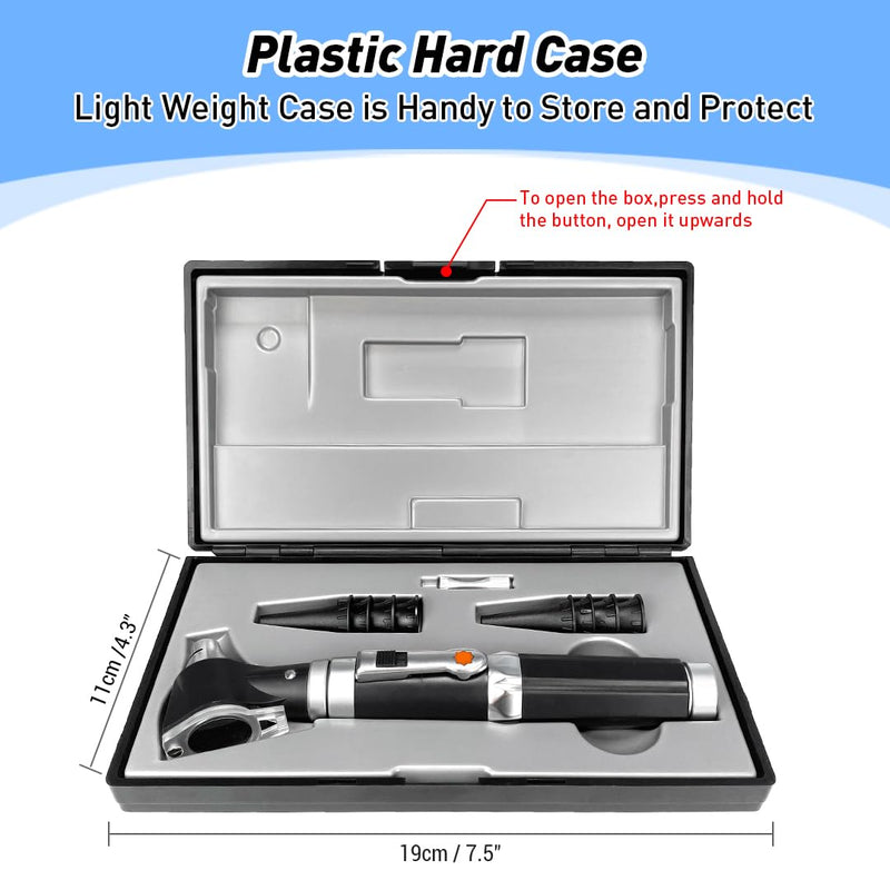 [Australia - AusPower] - Scian Otoscope - Ear Scope with Light, Ear Infection Detector and Pocket Ear Checker Kit with 3X Magnify Lens, Suitable for Kids, Adults, Doctors, Pets(Black) Black 