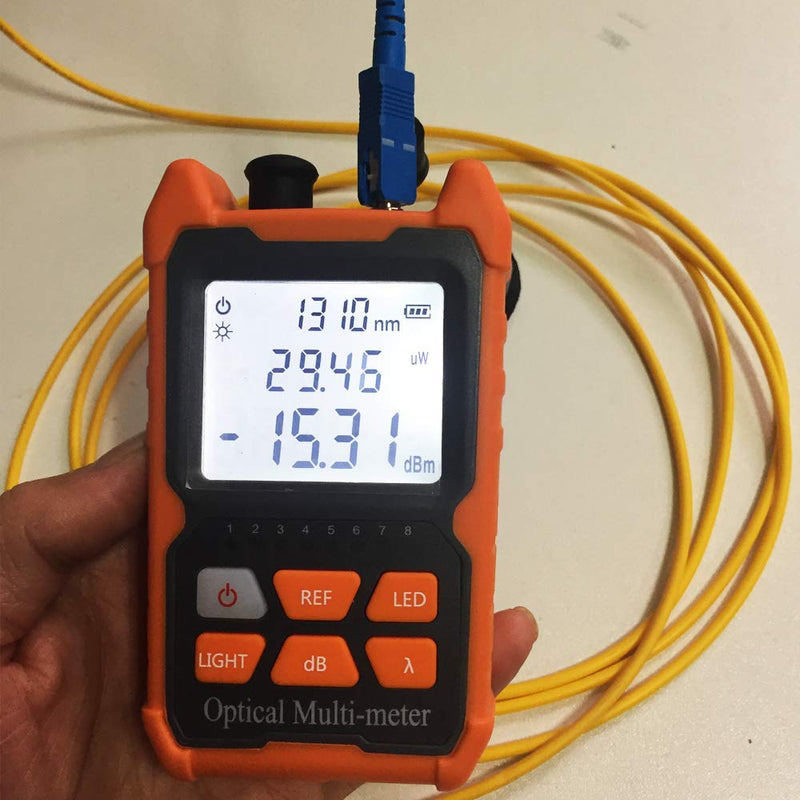 Fiber Optic Cable Tester Portable Optical Fiber Power Meter FC/SC/ST Universal Interface Integrated OPM, VFL, and RJ45 Functions (OPM-VFL-1) OPM-VFL-1