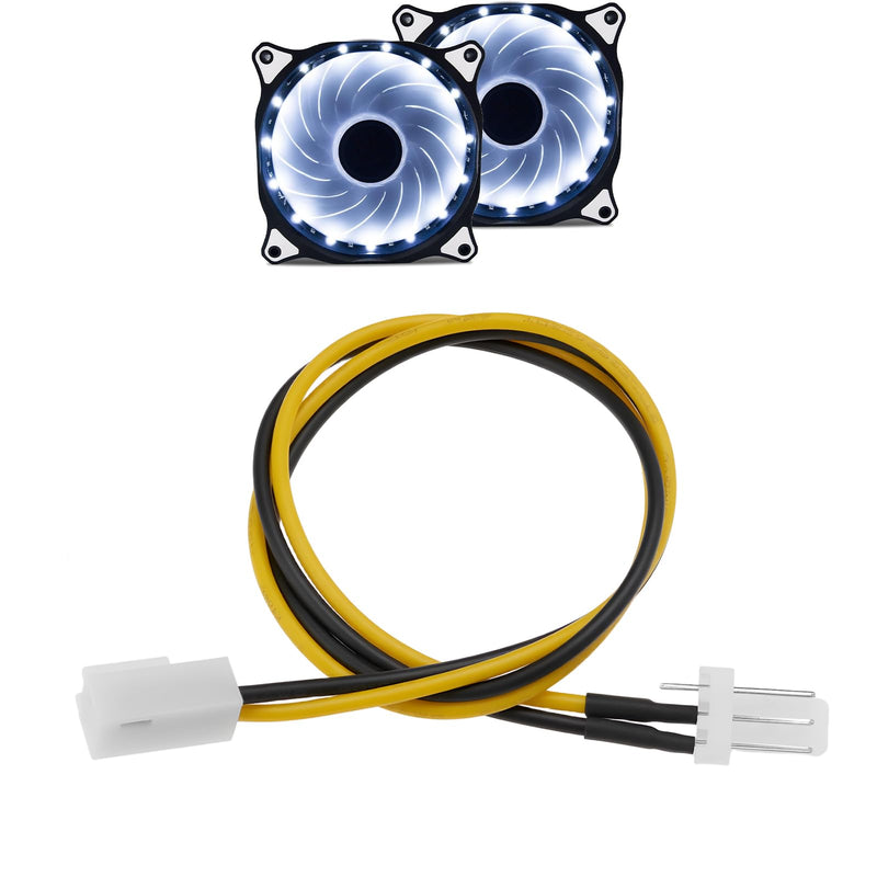 4pcs 3 Pin Male to 2 Pin Female PC Fan Power Cable for PC Motherboard