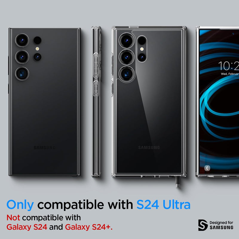 [Australia - AusPower] - Spigen Ultra Hybrid Designed for Galaxy S24 Ultra Case (2024), [Anti-Yellowing] [Military-Grade Protection] - Crystal Clear 