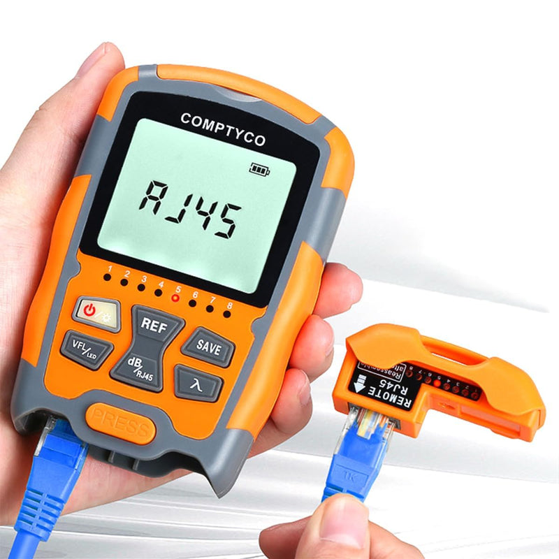 [Australia - AusPower] - POFET Fiber Optic Cable Tester Portable Fiber Optic Power Meter FC/SC/ST Universal Interface Fiber Tester Built-in Visual 2MW Error Locator (OPM&VFL) 