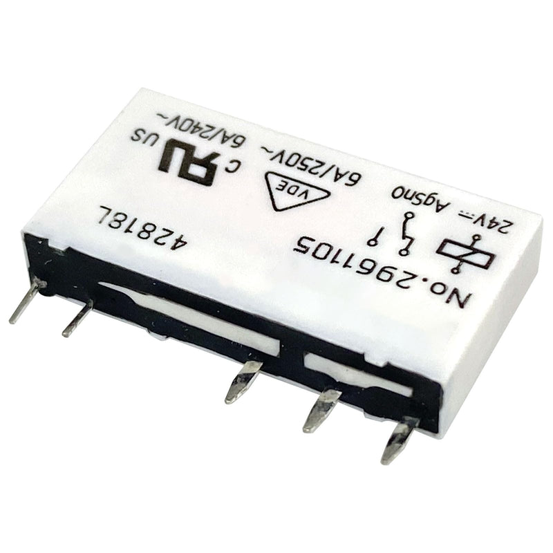 15-Pack No. 2961105 5-Pin Relay, 24V DC 6A Slim Power Relay Replacement for Phoenix Contact REL-MR- 24DC/21, Industrial Interface Electrical Component for PLC Terminal Block and Automation Cabinets 15