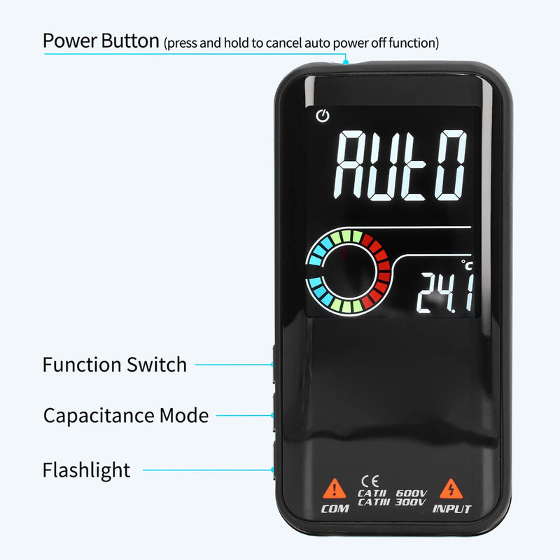 BSIDE S11 Smart Multimeter Rechargeable Digital Multimeter Tester Auto Ranging Voltmeter Measures Voltage Resistance Continuity Capacitance Frequency NCV Live Wire Detector 9
