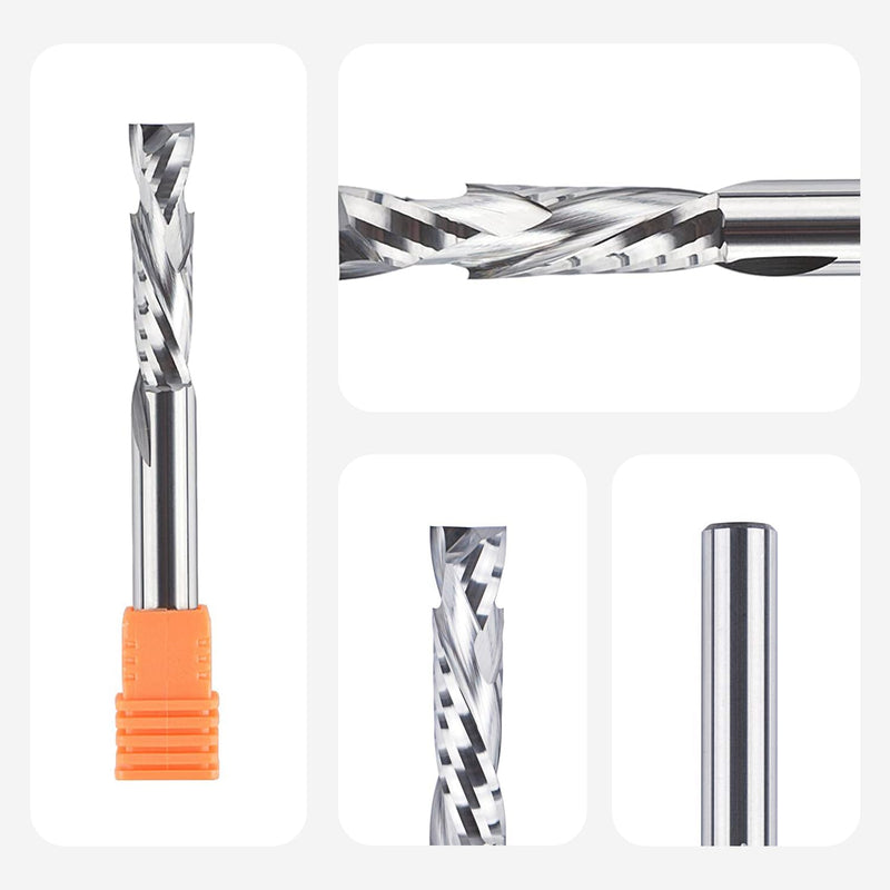 SpeTool Spiral Groove Cutter 8 mm Shaft Compression 32 mm Cutting Length Spiral Cutter CNC Milling Cutter Router Bit Slot Cutter Wood Up & Down Solid Carbide End Mill Cutter for Router Groove Cutter Wood Cutter 1 Dia8-Lenth32
