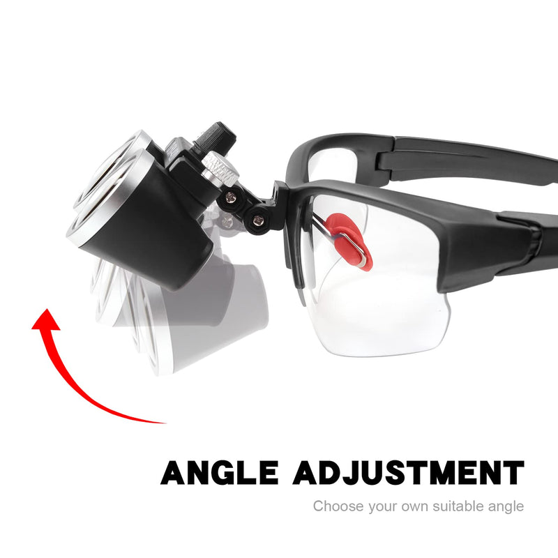 [Australia - AusPower] - DY-409 5W Head Magnifier Adjustable Spotlight Headlight Matte Frame 2.5X/3.5X420mm Binocular Loupe Optical Glass with Aluminum Box (3.5X, Black) 3.5X 
