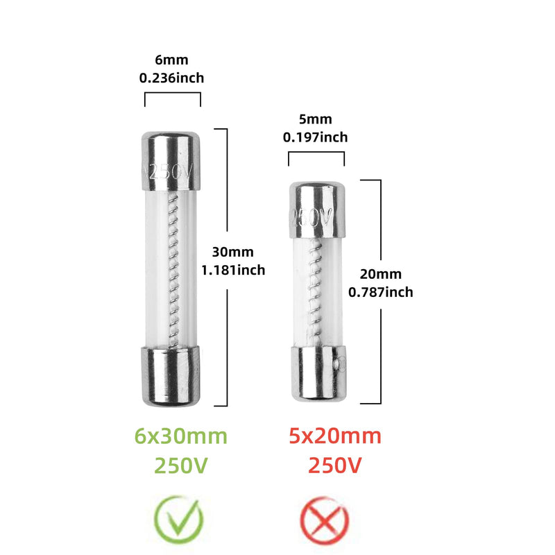 [Australia - AusPower] - 10Pcs/lot T4AL250V 6x30mm 4A 250V Slow Blow Fuse T4AL Glass Slow-Acting 4 Amp Time-delay Fuse 4A 6x30mm 