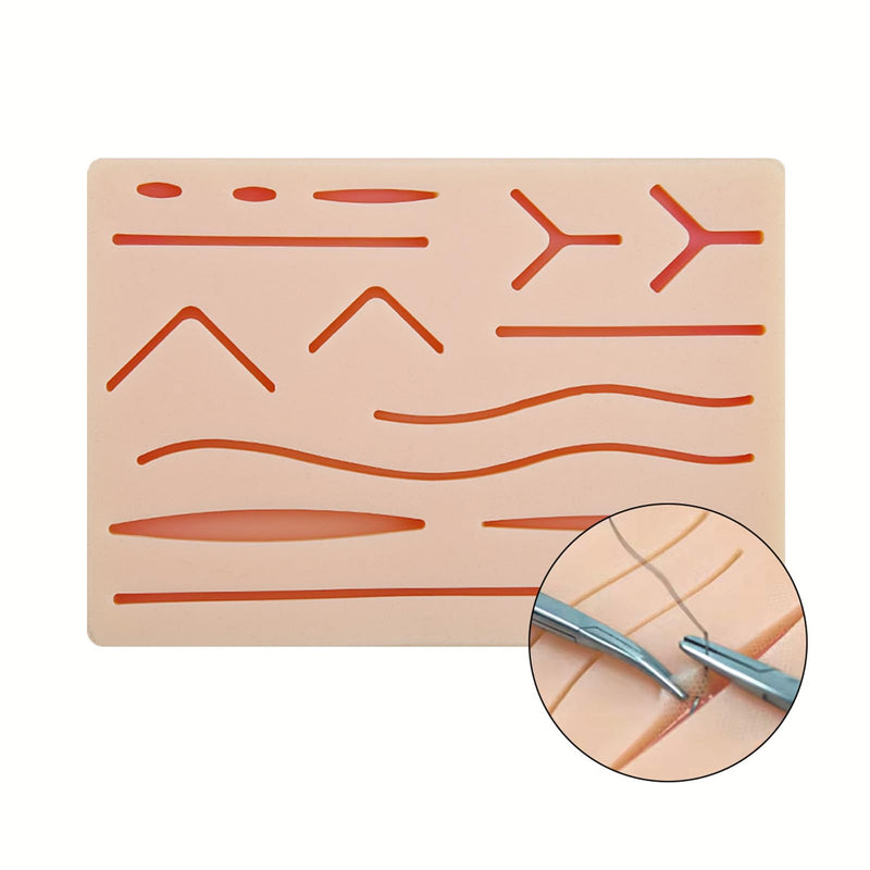 [Australia - AusPower] - Suture Practice Kit for Medical Students Including Suture Pad with 14 Pre-Cut Wounds Suture Tools and Thread & Needle for Training Only 18Pcs 