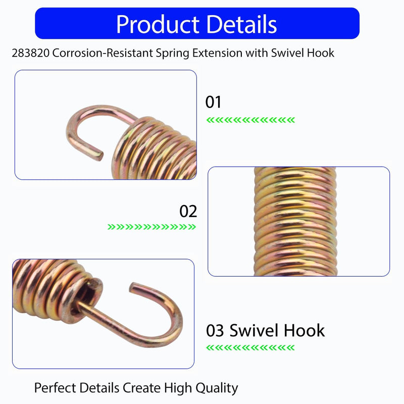 [Australia - AusPower] - 283820 for Grasshopper Spring Extension with Swivel Hook, Offers Resistance and Reacts to Forces Pulling Ends A Part, for Front Mount ZTR Mowers 