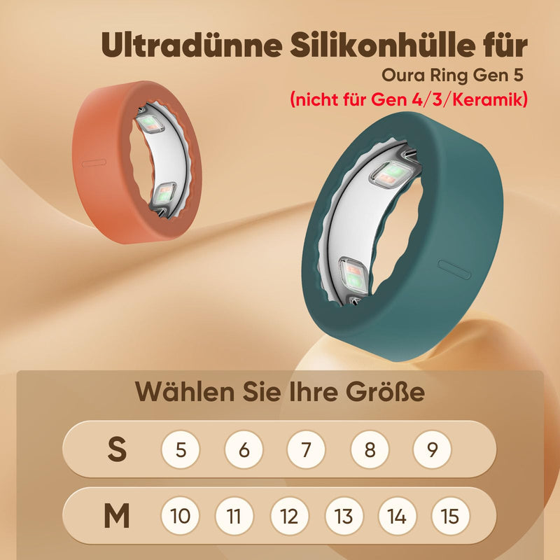 BO&DQQ 15er Pack Smart Ring Silikon-Schutzhülle Kompatibel mit Oura Ring Gen 5 - Anti-Kratzschutz, elastische Hülle für Männer & Frauen Accessoires 15 Pack Gen 5 (Size 10/11/12/13/14/15)