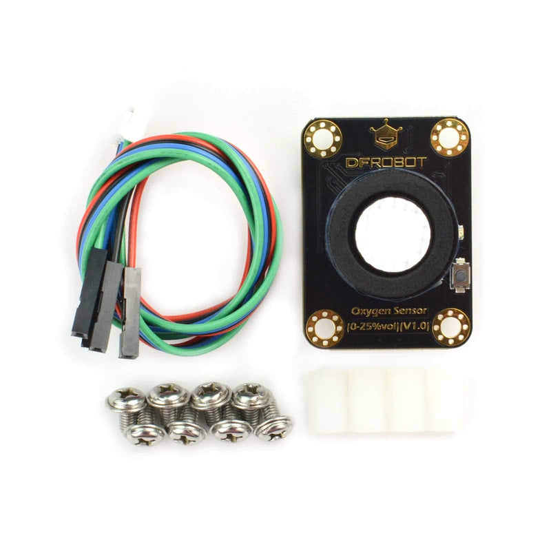 Gravity: I2C Electrochemical Oxygen (O2) Sensor Module | 0-25% Vol Range | Plug & Play Digital Gas Detector | No Soldering | 3.3V-5.5V for Arduino, ESP32, Raspberry Pi | IoT & Air Quality Monitoring