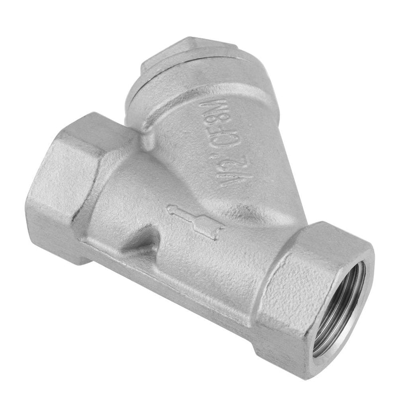 [Australia - AusPower] - Y Strainer, DN15 1/2 Inch PT Thread Stainless Steel Y Filter Strainer Pump Filter for Water Gas, 7 × 6 × 2.5 cm 