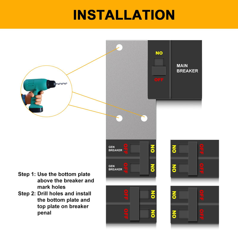 Generator Interlock Kit Compatible with General Electric Vertical Main 150 or 200 amp Break. 2 1/2 to 3 1/2 inches Spacing Between Main and Branch Breaker,Professional and Interlock Kit
