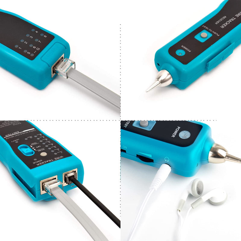 [Australia - AusPower] - JENABOM 7 in 1 Network Tools Maintenance Kit, RJ45 Professional Patch Cable Tester CAT5 CAT6 Cable Test Kit LAN Cable Tester for DIY Home Computer Network Cable Maintenance Tester No Battery 