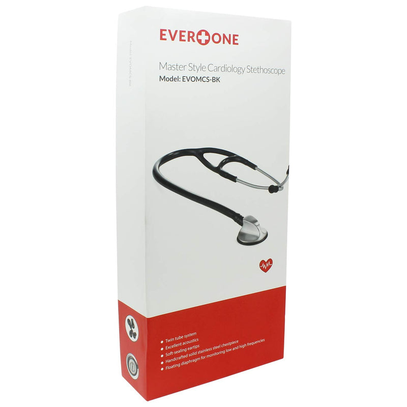 [Australia - AusPower] - EverOne Professional Style Cardiology Stethoscope, Black, 27 Inch 