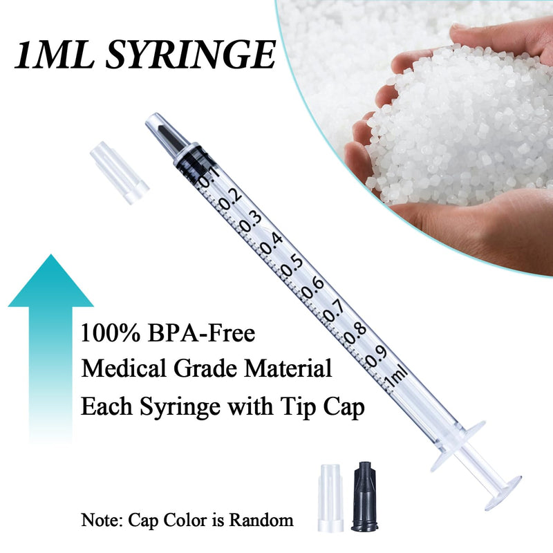 [Australia - AusPower] - 1ml Syringes with Cap, Luer Slip Tip, Whole Pack Bulk Sterile Sealed, No Needle 50 pcs 1ML 