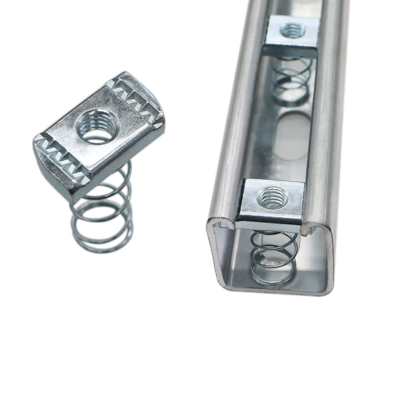[Australia - AusPower] - Strut Channel Nuts, 3/8-16 Spring Channel Nuts with Zinc Electroplate Finish, Long Spring Nuts Great for Use with Strut Channel (10 Pack) Standard Spring 