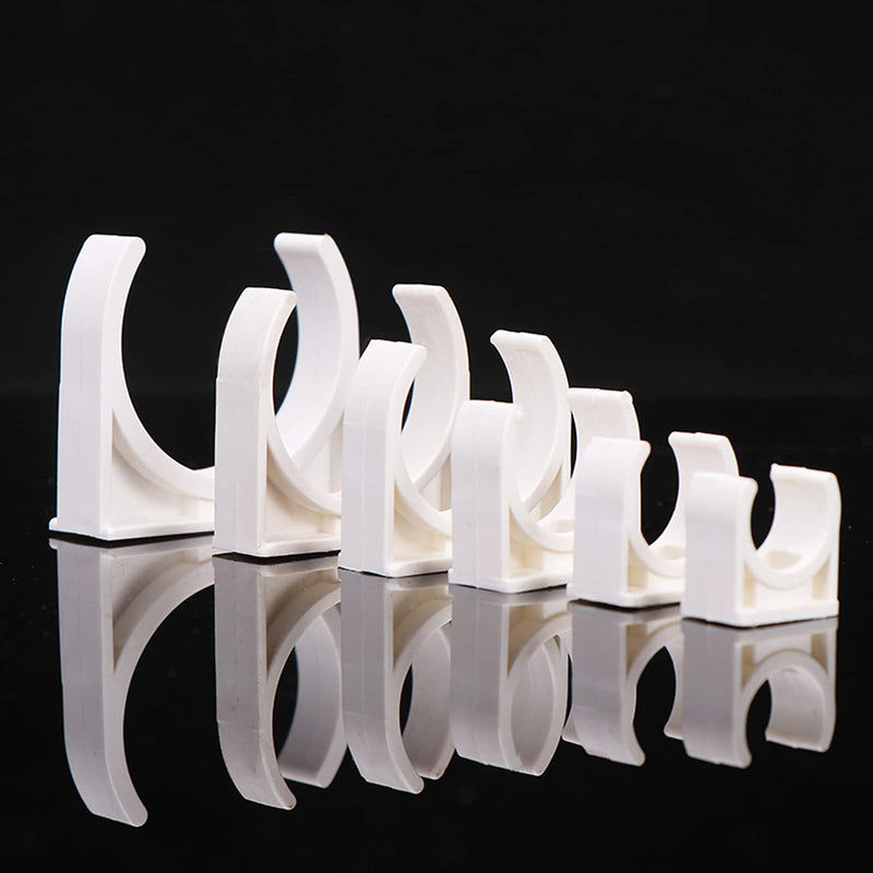 [Australia - AusPower] - 30 Pcs U-Shaped PVC Water 40mm Pipe Clamps Clips, U-Shaped Buckles Fit for 1-1/2" (40mm) Water Pipes and TV Trays Tubing Hose Hanger Support Pex Tubing ?White 40mm? 40mm/1-1/2"(30 Pcs) 