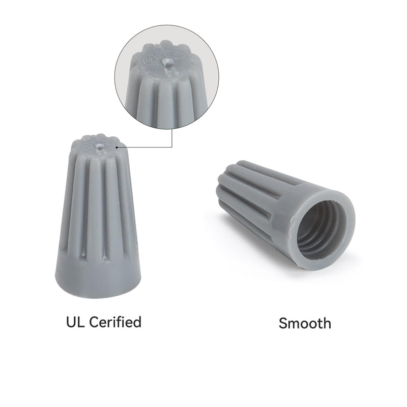 [Australia - AusPower] - HKS 1000 PCS Gray Wire Caps - AWG 24-16,Twist-On Screw Nuts Insulated Insertion Electrical Wire Connectors with Spring - Portable & Quick to Connect Grey 