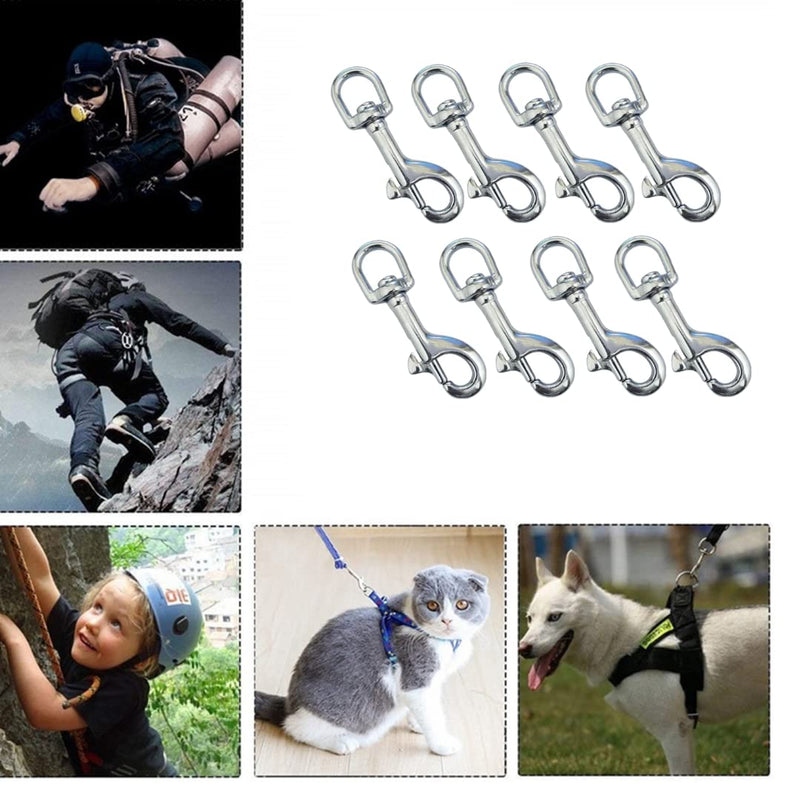 [Australia - AusPower] - Trigger Clips Clasp, 8Pcs 4Size Swivel Snap Hooks 360° Swivel Trigger Snap Hooks for Pet Buckle Carabiner Keyring Home Outdoor Camping Picnic Heavy Duty (Round) 