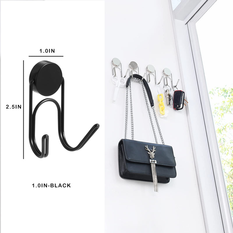 [Australia - AusPower] - Magnetic Hooks 304 Stainless Steel Hooks Heavy Duty Magnets Hanging Hooks for Refrigerator Grill Toolbox Outdoor,Cruise Essentials Camper Accessories,4pack(Black,1.1in-2 40Lbs) Black 1.1in-2 40Lbs 4p 