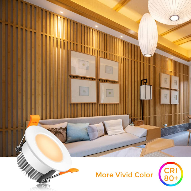 2 Inch LED Recessed Lights, Dimmable Mini Recessed Downlight, 3W(35W Halogen Equivalent), 3000K Warm White, CRI 80+, Canless Ceiling Light with LED Driver for Kitchen Hallway Cabinet, 8 Pack Warm White 3000K 2 inch 8 Pack