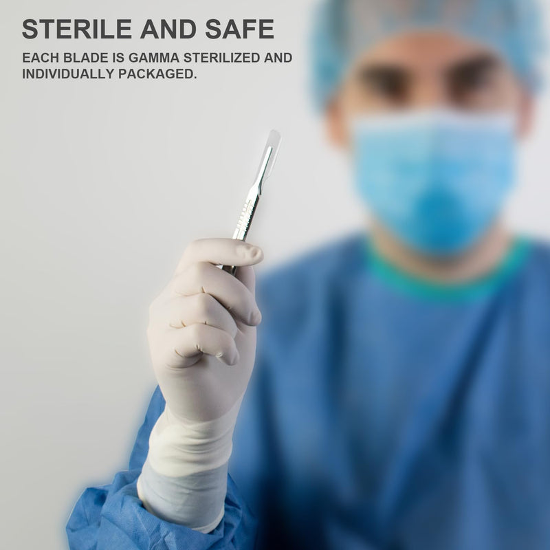 [Australia - AusPower] - 10R Dermaplane Blade,Sterile Surgical Blades,Stainless Steel Scalpels Surgical,Scalpel for Dermaplaning(Box of 100,Individually Packed) 