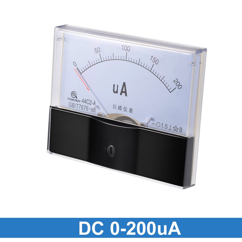 [Australia - AusPower] - uxcell Analog Current Panel Meter DC 0-200uA 44C2 Ammeter 100x12.7x80mm for Circuit Testing Charging Battery Ampere Tester Gauge Pack of 1 