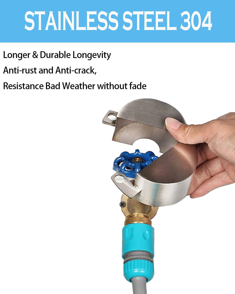 [Australia - AusPower] - Water Spigot Lock & Gate Valve Lockout, Safety Faucet Device with Password Key for Outside Garden Valve/Water Spigot in Antirust Stainless Steel,Dia Valve Handles (Silvery) Silvery 