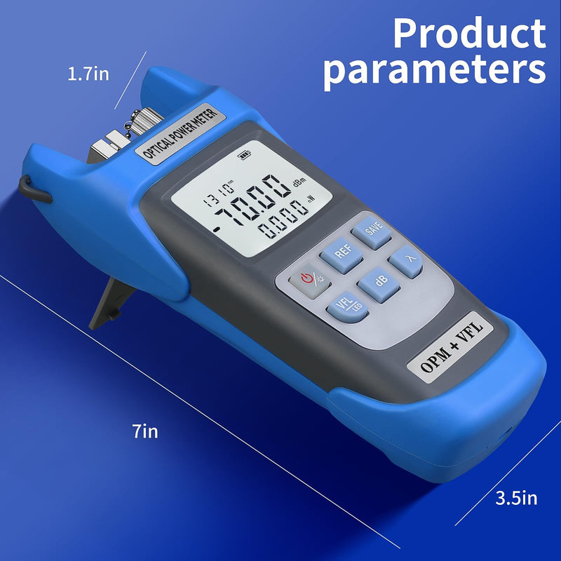 [Australia - AusPower] - Rechargeable Optical Power Meter A-C710B (-70~+10dBm) Fiber Optic Tester, Optical Power 15 All-in-one Machine, Suitable for SC/FC/ST/LC 2.5mm/1.25mm Interface, with 1 9/125um FC-LC Adapter A-C710B-VFL15KM 