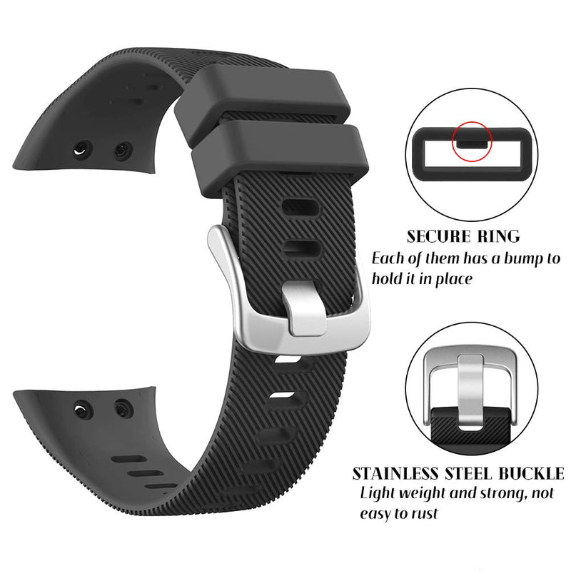 [Australia - AusPower] - Watbro Compatible with Garmin Forerunner 45S band, Soft Silicone Sport Replacement Watch Band, Fitness Strap Bracelet Wristband for Garmin Forerunner 45S Smartwatch Black 