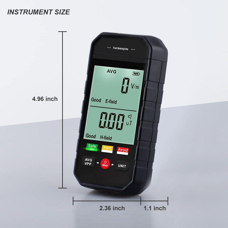 [Australia - AusPower] - EMF Meter, Electromagnetic Field Radiation detector with Digital LCD Backlit Display Automatic Alarm, Handheld EMF Tester for Home Office EMF Inspections 