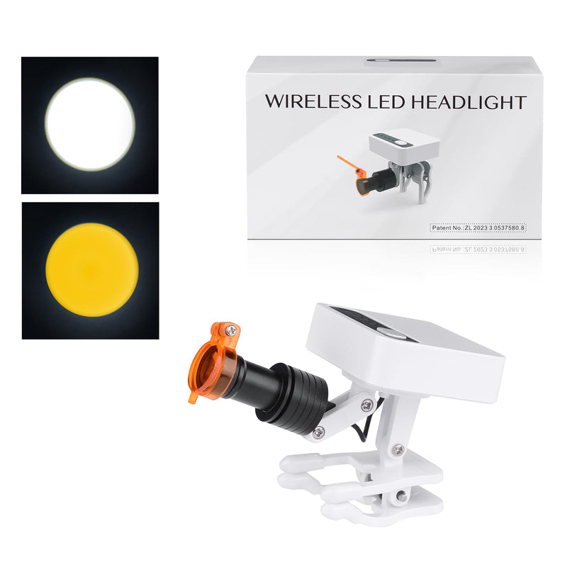 [Australia - AusPower] - Dental 5W Adjustable Headlamp LED Headlight Clip Magnetic Square Light with 2 Batteries for Surgical Magnification Binocular 