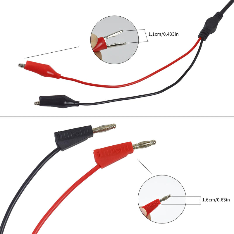 [Australia - AusPower] - ZIBOO ZB-KIT16 Oscilloscope Probes,BNC to Alligator Clips, Mini Test Clips, Dual BNC Coaxial Cable, Stackable Banana Plug, Plugged Banana Plug (6 Pack) 
