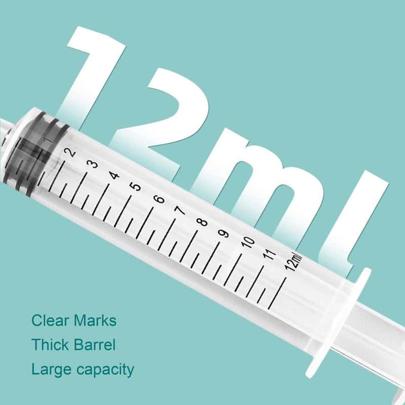 [Australia - AusPower] - 21Pack 12ml Syringe Without Needle - Plastic Syringes Separate Sterile Packaging Syringes with Scientific Labs Measurement, Measuring, Dispensing, Watering, Refilling (24 Pack 12ml) D- 12ml 