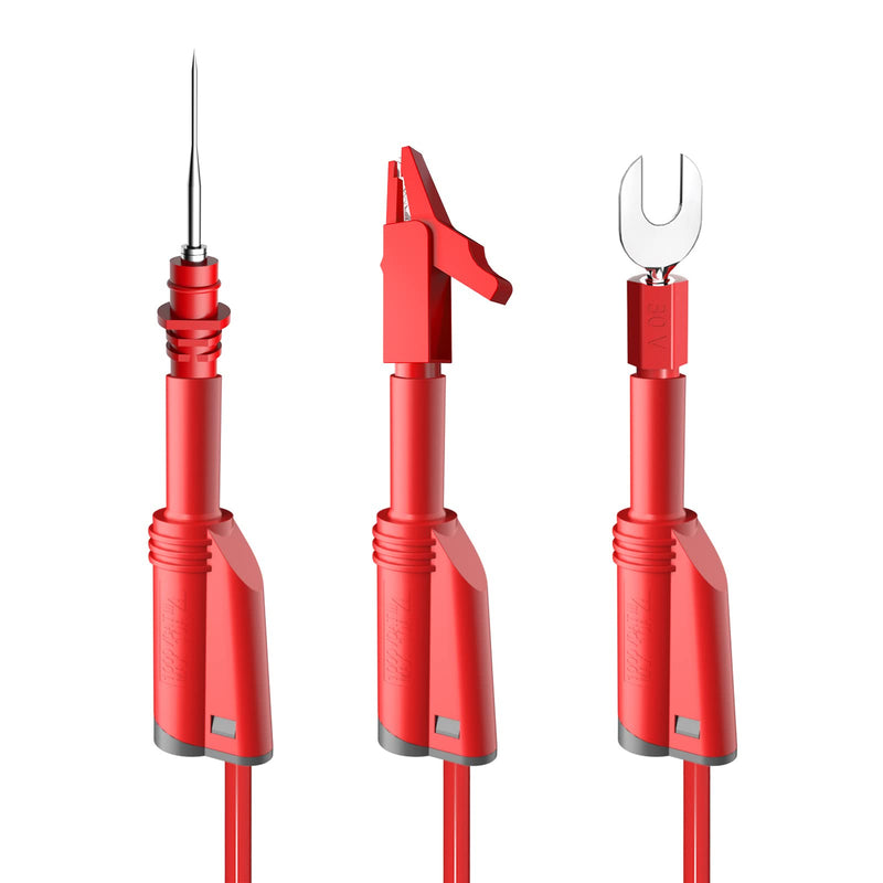 [Australia - AusPower] - Cleqee Pack of 30 Banana Plugs Silicone Test Leads Kit 4 mm Fully Insulated Safety Coated Stackable Banana Plugs with Alligator Alligator Alligator Clips Test Fork Back Sample Pins for Multimeter Five colours Silikon-Messleitungen Kit 