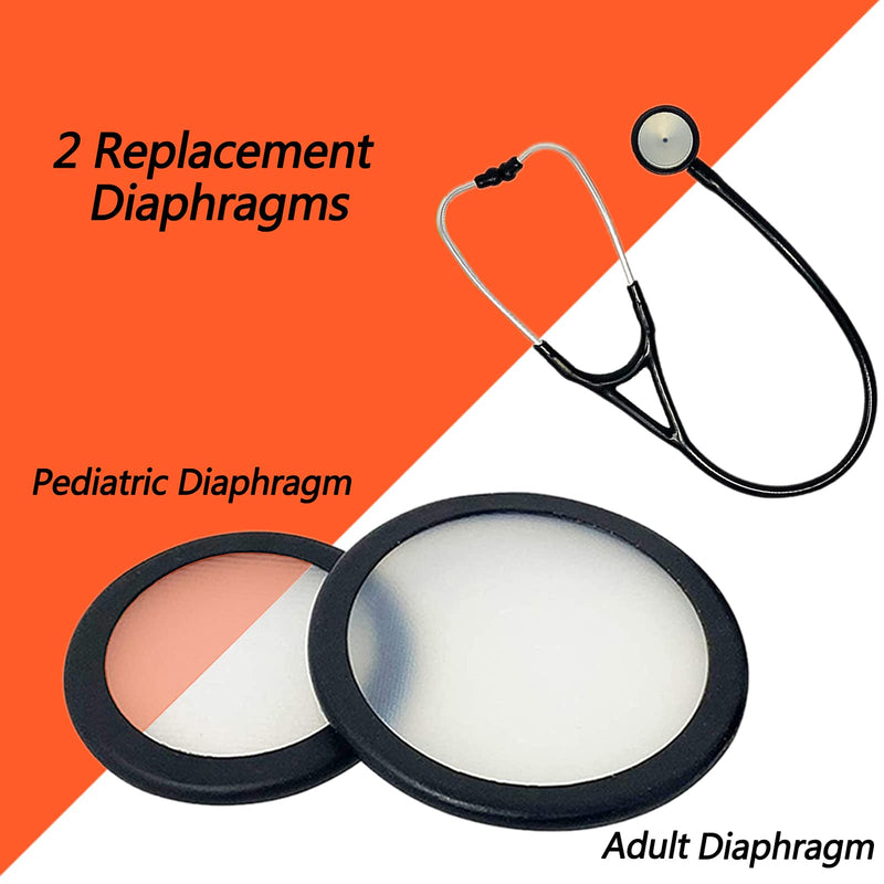 [Australia - AusPower] - Replacement Accessories Kit Fits Classic 3, Cardiology 3 & Cardiology 4 Stethoscope for Littman Stethoscope Replacement Parts & Stethoscope Bell Diaphragm Cover and Eartips Replacement Parts black 