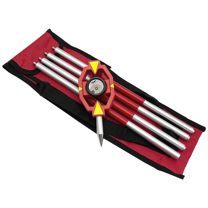 [Australia - AusPower] - Surveying Prism Pole Mini Prism Pole for Total Station with Extendable Aluminum Pole 25.4mm Diameter Offset 17.5mm GMP111 Prism Surveying Kit (17.5mm) 