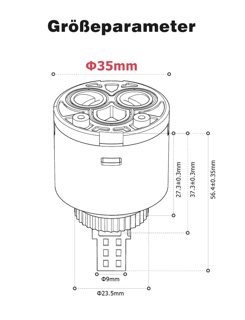 [Australia - AusPower] - Cartridge 35 mm for Blanco, Mellbree 121894 Replacement Cartridge Ceramic Not Original 35 mm Cartridge Compatible with Blanco Tap Mixer Taps Tap High Pressure Blue (1, Blue) 1 