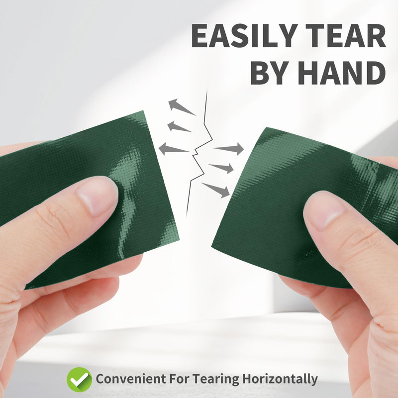 Green Duct Tape Heavy Duty Waterproof, 40 Yards X 2 Inch, 9 Mils Thickness Strong Adhesive Sticky, No Residue, Easy Tear by Hand for Home Repairs Indoor Outdoor Crafts Packing HVAC and Construction 40 Yards/Roll X 1 Roll Green 2 Inches Width