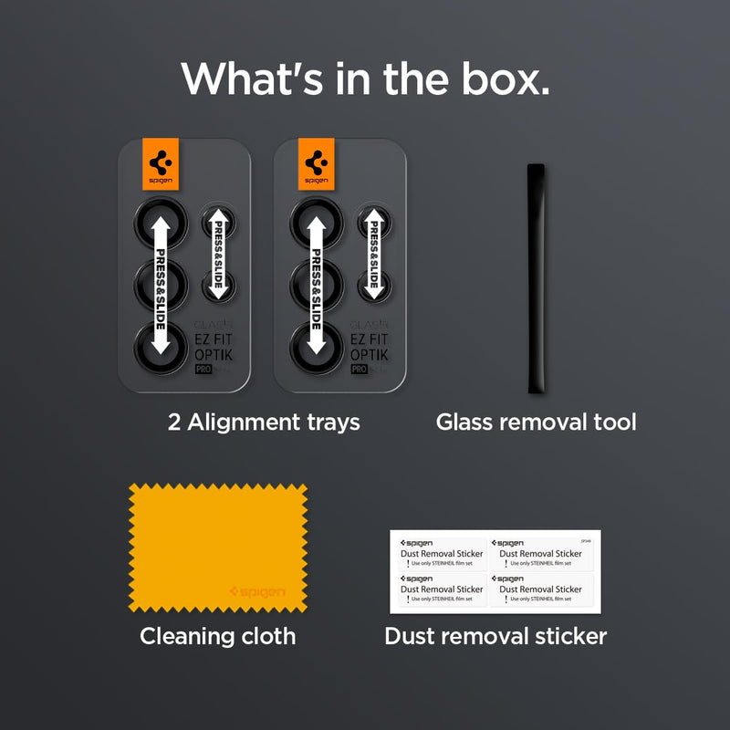 [Australia - AusPower] - Spigen Camera Lens Screen Protector [GlasTR EZ Fit Optik Pro] Designed for Galaxy S24 Ultra [Case Friendly] - Titanium Black [2 Pack] 