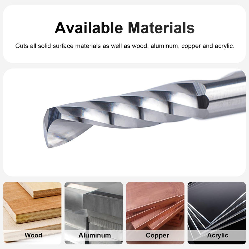 [Australia - AusPower] - SpeTool Aluminium Milling Cutter 8 mm Shaft Single Cutter Solid Carbide Milling Cutter 32 mm Cutting Length Carbide End Mill CNC Milling Cutter Wood Milling Cutter for Metal Aluminium Acrylic and 1 