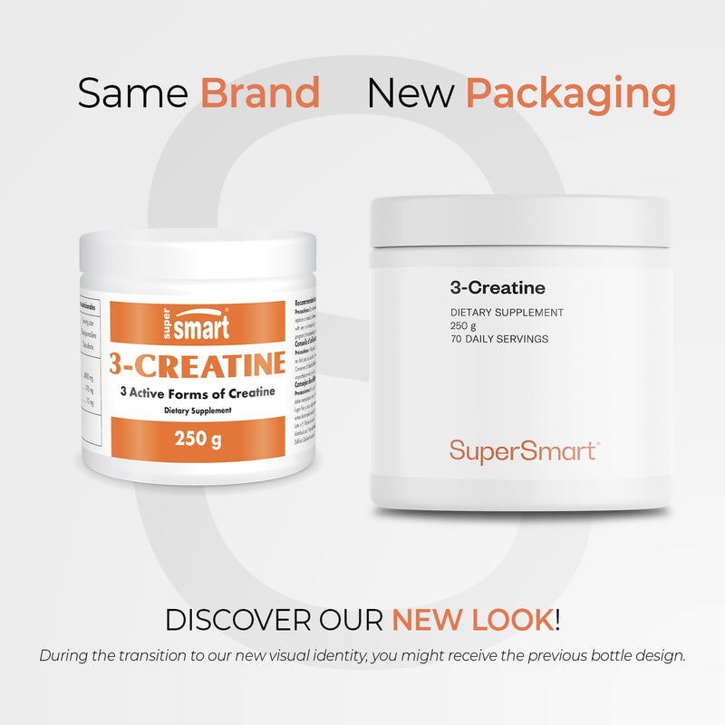 Supersmart - 3-Creatine - with Creatine Monohydrate - Physical Performance & Muscle Stimulator - Increase Faster Post-Exercise Recovery | Non-GMO & Gluten Free - 250 g