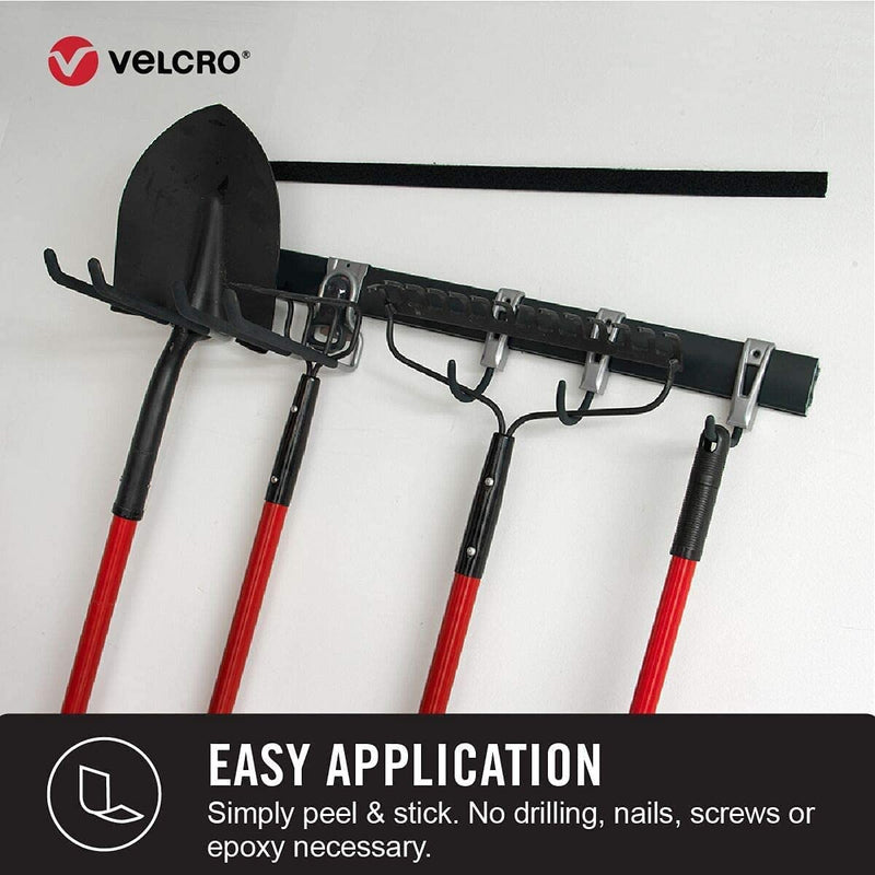 [Australia - AusPower] - VELCRO Brand Heavy Duty Strips with Adhesive | 15 Sets Industrial Strength Mounting Tape | 4x2 Inch Wide Fasteners | Holds 10 lbs | Indoor or Outdoor Use, Black (VEL40020-USA) 